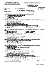 Đề thi kết thúc học phần Lịch sử - Mã đề 487 - Trường Cao đẳng Bách Việt